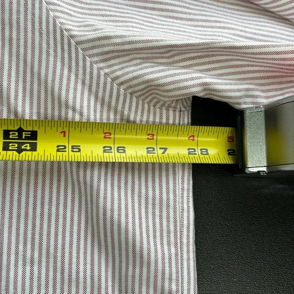 L.L. Bean Men's 18-37 Pin Stripe Long Sleeve Shirt Wrinkle Resistant Cotton - Picture 6 of 16